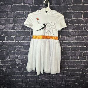 Nightmare Before Christmas Medium 8  White Tulle Dress Zero Dog Hood